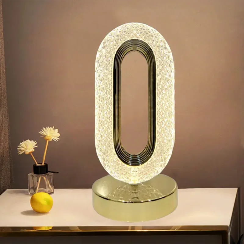 Table Lamp Modern Crystal Ambiance Night Light